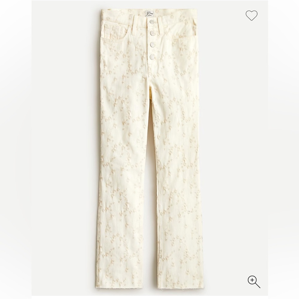 J. Crew Billie Demi-Boot Cut Eyelet Pants – Size 29 (no stretch)